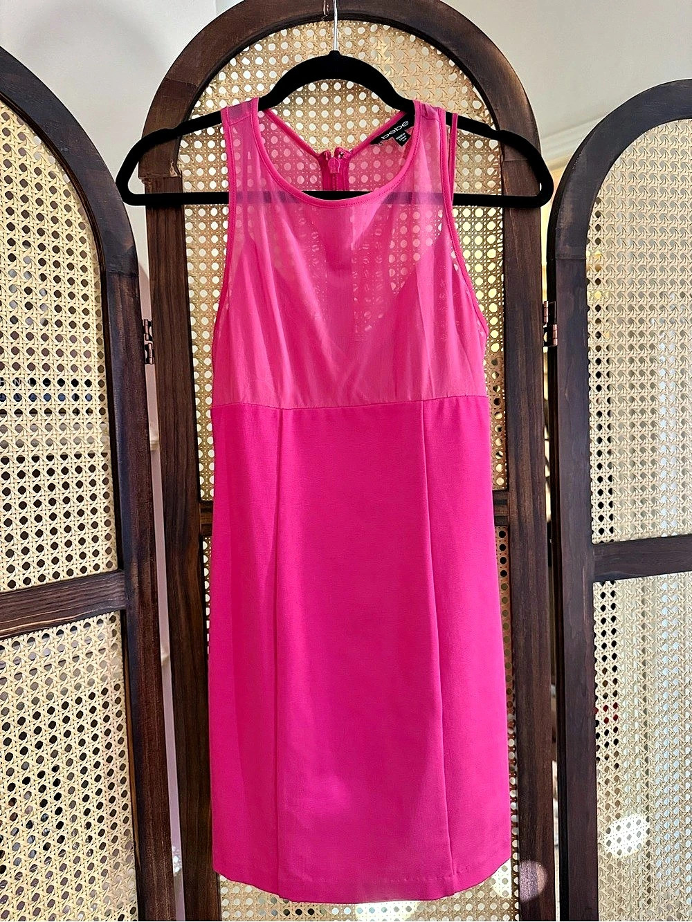 bebe Pink Lace Back mini Dress Size XS